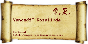 Vancsó Rozalinda névjegykártya